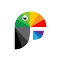 Colorful parrot as logo