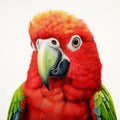 Colorful Parrot Close-up: Realistic Hyper-detailed Digital Illustration