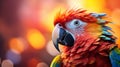 Colorful Parrot in the Golden Sunset