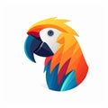 Vibrant Parrot Head Icon With Innovative Design