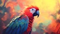 Vibrant Parrot Painting With Playful Character Design