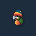 Colorful Parrot Logo Design On Dark Background