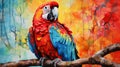 Colorful Parrot Painting: Ultra Detailed Artwork With Vibrant Colors