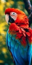 Colorful Parrot Perched On Branch - Vibrant Feathers Mobile Wallpaper Royalty Free Stock Photo