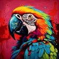 Colorful Parrot In Realistic Pop Art Style
