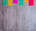 Colorful part of korean dress on wood background