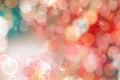 Colorful party background. Abstract pastel blue turquoise pink yellow texture with blurred bokeh lights and soft color circles. Royalty Free Stock Photo