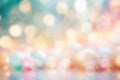 Colorful party background. Abstract pastel blue turquoise pink yellow texture with blurred bokeh lights and soft color circles. Royalty Free Stock Photo