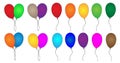 Colorful party balloons collection Royalty Free Stock Photo