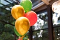 colorful party balloons Festive party and decoration, happy birthday, Christmas, New Year, 2024 Royalty Free Stock Photo