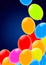 Colorful Party Balloons Flying into the Sky Royalty Free Stock Photo