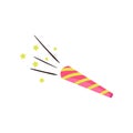 Colorful party blower, whistle or noisemaker. Birthday celebration symbol. Design element for invitation or greeting