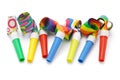 Colorful party blowers Royalty Free Stock Photo