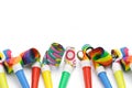 Colorful party blowers border Royalty Free Stock Photo