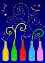 Colorful party bottles Royalty Free Stock Photo