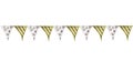 Colorful party bunting flag watercolor drawing isolated on white background. Royalty Free Stock Photo