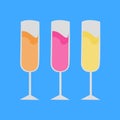 Colorful Party Champagnes Vector Illustration Royalty Free Stock Photo
