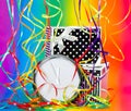 Colorful party decoration. rainbow background Royalty Free Stock Photo