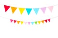 Colorful party flags isolated on white background, birthday, ann Royalty Free Stock Photo