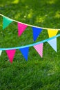 Colorful party flags made of paper Royalty Free Stock Photo