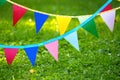 Colorful party flags made of paper Royalty Free Stock Photo