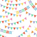 Colorful party flags seamless pattern