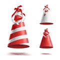 Colorful Party Hat Vector. Twisted Ribbons. Royalty Free Stock Photo