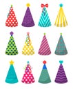 Colorful party hats set Royalty Free Stock Photo