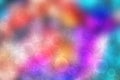 Colorful party invitation background. Abstract pastel blue pink yellow texture with blurred bokeh lights and soft color circles. Royalty Free Stock Photo