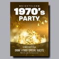 Colorful 1970 Party In Nightclub Banner Vector