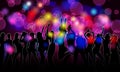 Colorful party people silhouettes Royalty Free Stock Photo