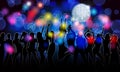 Colorful party people silhouettes Royalty Free Stock Photo