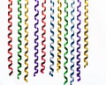 Colorful Party Streamers isolated on white Royalty Free Stock Photo