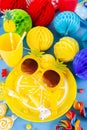 Colorful party table setting Royalty Free Stock Photo