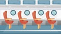 Colorful Passanger Airplane Interior With Windows and Passenger Seats. Cartoon Flat Style. Vector Illustration Royalty Free Stock Photo