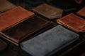 Colorful passport leather cases on a black background Royalty Free Stock Photo