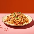 Colorful Pasta Dish With Vibrant Background