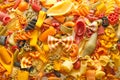 Colorful pasta mix Royalty Free Stock Photo