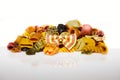 Colorful pasta mix Royalty Free Stock Photo