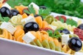 Colorful pasta with vegetable in a plate Royalty Free Stock Photo