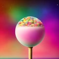 Colorful pastel candy winter landscape as fantasy background
