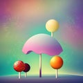 Colorful pastel candy winter landscape as fantasy background