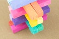 Colorful Pastel Chalk Colours Crayon Pieces Royalty Free Stock Photo