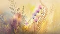 Colorful pastel colored watercolor painting style abstract meadow flowers illustration Royalty Free Stock Photo