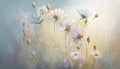 Colorful pastel colored watercolor painting style abstract meadow flowers illustration Royalty Free Stock Photo