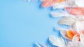 Colorful pastel feather background with soft texture for Easter decor Royalty Free Stock Photo