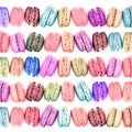 Colorful pastel french macarons background