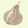 Colorful pastel hand style drawing design pear