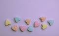 Colorful pastel heart-shaped candies. Royalty Free Stock Photo