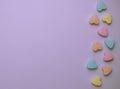 Colorful pastel heart-shaped candies. Royalty Free Stock Photo